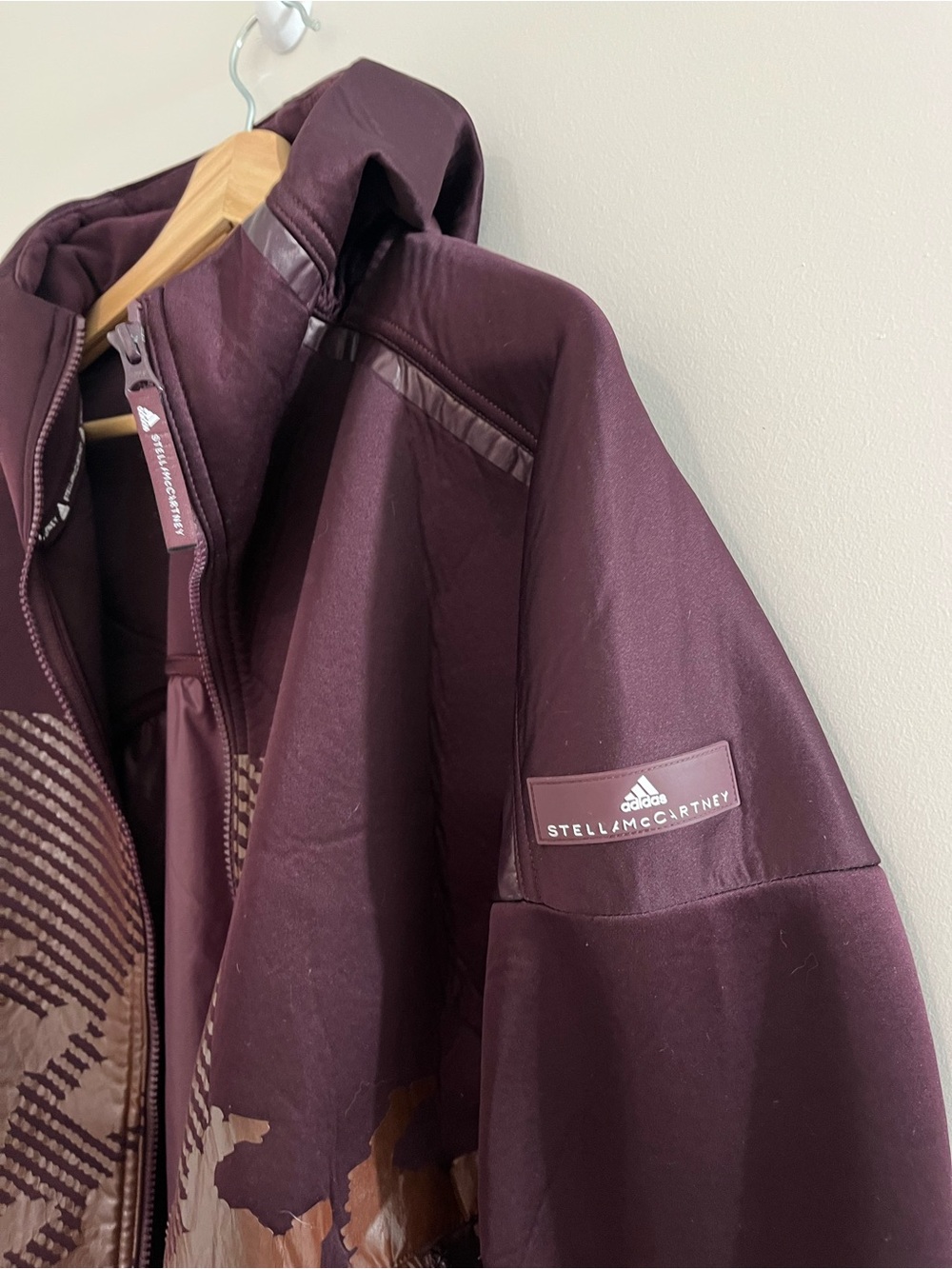 Stella McCartney for adidas Deep Burgundy Performance Hooded Jacket (Size Large)